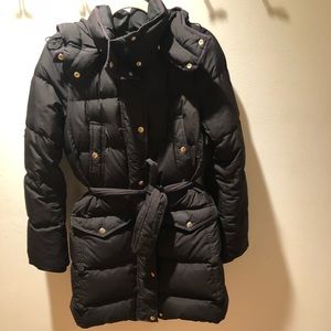 J crew parka black coat size medium